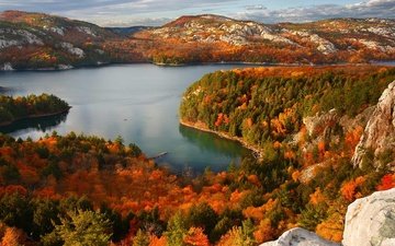 озеро, осень, канада, онтарио