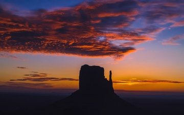scala, berg, usa, arizona, silhouette, monument valley