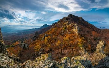 горы, природа, камни, пейзаж, осень, кавказ