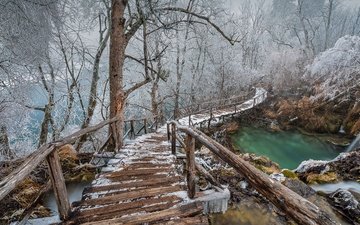 мостик, зима, хорватия
