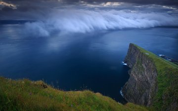 wolken, felsen, natur, landschaft, ozean, färöer-inseln, farery