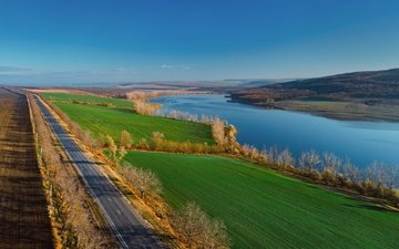 дорога, озеро, осень, молдова