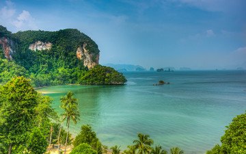 пейзаж, море, пальмы, таиланд, koh yao noi in phang nga province, место отдыха