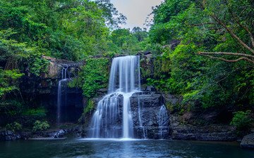 природа, jungle falls, водопад клонг чао, остров ко куд