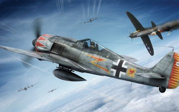 самолет, война, вторая мировая война, fw 190, фокке вульф, focke wulf fw 190