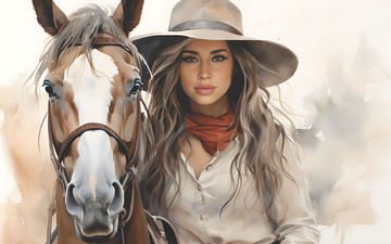 лошадь, иллюстрация, искусственный интеллект, safia starchild, ride a cowboy, save a horse