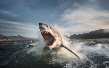море, хищник, большая белая акула