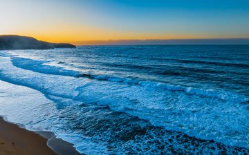 небо, волны, закат, пейзаж, море, пляж, океан, австралия, nsw, beach on the central coast