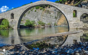 река, греция, старый мост